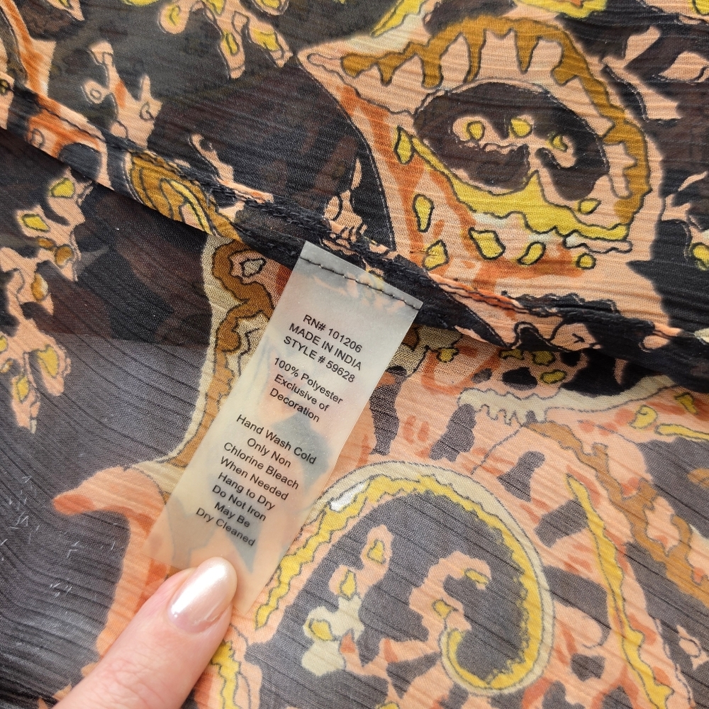 Soft Surroundings Plus Size Sheer Paisley‎ Lace Kimono - Picture 8 of 9